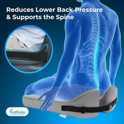 anzhixiu Elevated Car Seat Cushion for Improved View- Reduces Lower Back Pressure- Gray - Image 4
