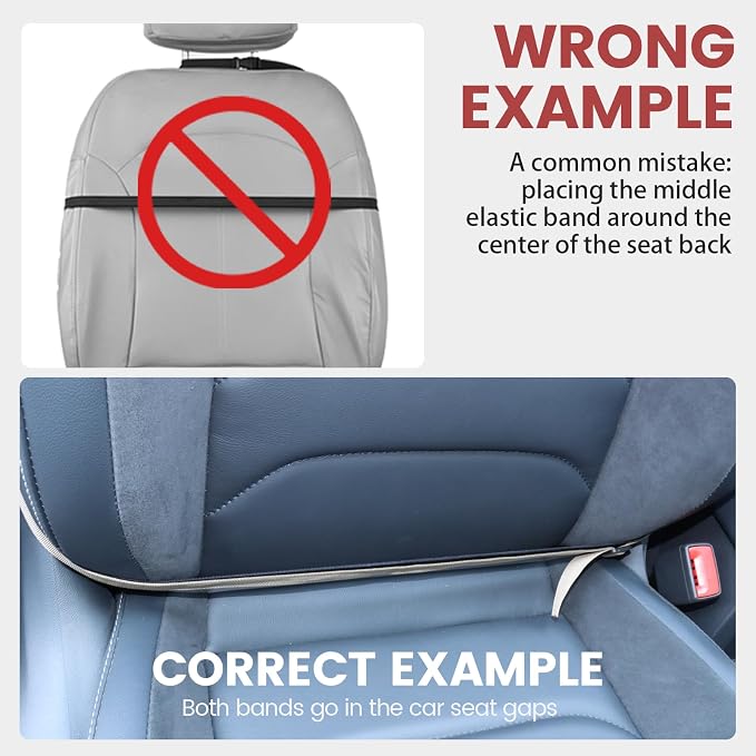 Viaviat Car Seat Protector Large Kick Mat 2 Pack Durable Water Resistant Auto Seat Back Covers with 2 Mesh Pockets Protection Against Dust Mud Scratches (Beige-A, 2-Pack) - Image 8