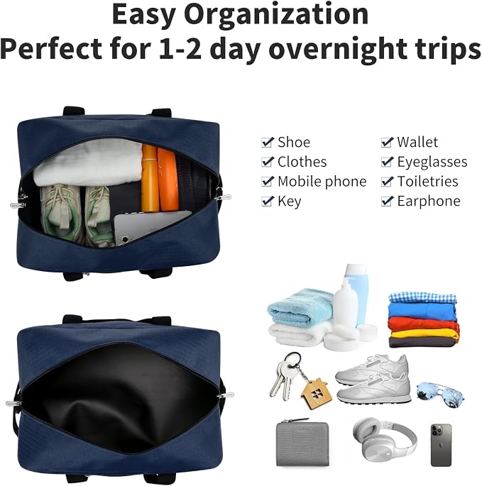 Apenze Small Gym Bag 14 inch Duffel Bag | Mini Carry On Bag, lightweight,Travel Sport ,Navy Blue - Image 4