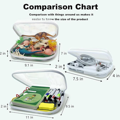 Clear Hard Shell Zipper Case,3PCS Transparent Clear Laser Zipper Pouches,Hard Side Plastic Case Set,Portable Travel Storage Organizer Bins - Image 3