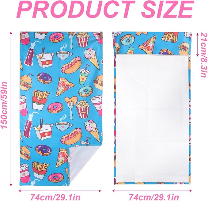 Car Seat Towel Covers Front Seats for Yoga,Gym,Workout,Sports,Running,Camping and Beach,Automotive Cute Washable Sweat Towels Driver Seat Cover Blanket for Cars Golf Trucks (Food, 1Pcs) - Image 2