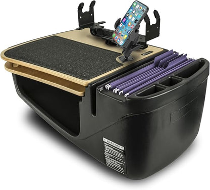 AutoExec AE-GMCD-PM-PS-11M GripMaster Car Desk for Your Vehicle Workstation and Mobile Office, Natural with Phone Mount and Printer Stand | Vehicle Workstation, Mobile Office, Phone Mount, Printer Stand by AutoExec