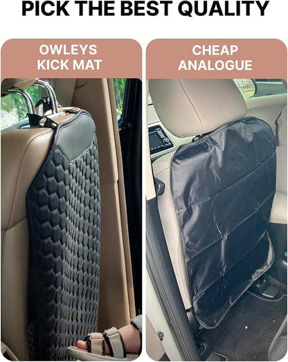 Set Seat Back Organizer & Car Seat Protector Hexy Waterproof & Non-Slip Protector for Child Car Cushion for Leather and Fabric Seats (Black Set 2) - Image 8