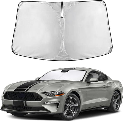 Autovir Windshield Sun Shade Fit for 2015-2024 2025 2026 Ford Mustang | Sunshade, Front Car Window Shades Sun Visor, Blocks UV Rays & Heat, Car Accessories by Autovir