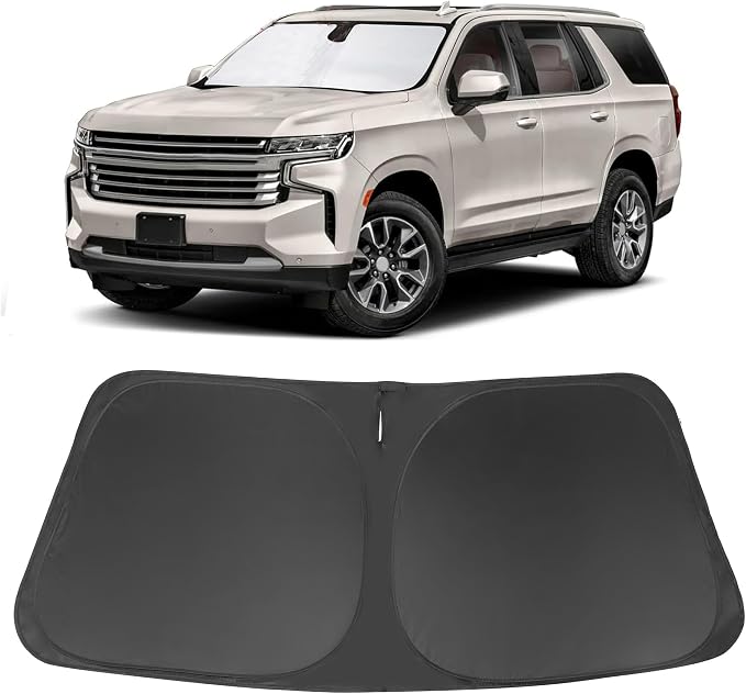 Windshield Sun Shade for 2021-2026 Chevrolet Tahoe Accessories | Full covered for windshield, Foldable & Durable, Block UV Rays, Reduce Heat, Easy to install, Keep Car Cooler by LHFLIVE