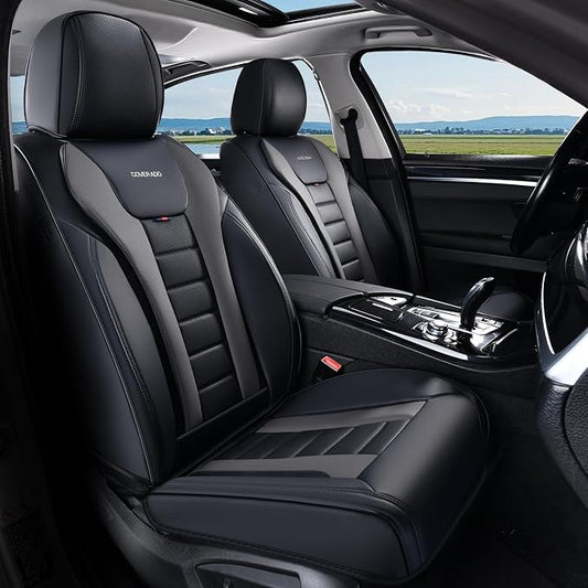 Coverado Car Seat Covers, Front Covers for Cars, Car Seat Cover Front Seats, Automotive Seat Cover, Waterproof, Leather Car Seat Cushion, Universal Interior Covers Seat Protectors for Most Cars by COVERADOAUTO