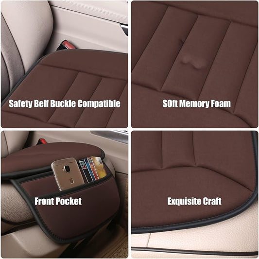 Lofty Aim Car Seat Cushion for Driving, Memory Foam Driver Seat Cushion | Car Seat Cushion for Long Driving, Automotive Seat Cushion for Pain Relief, Car Seat Pillow Fits Vehicles, Office, Brown - Image 2