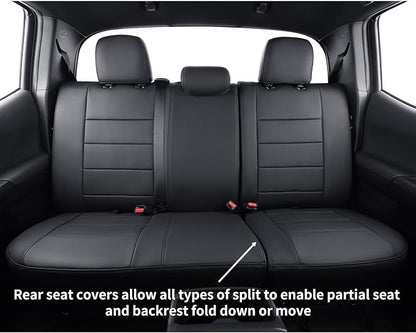 Tacoma Hybrid Seat Covers Full Set for 2024-2026 Toyota Tacoma TRD Sport,TRD Off-Road,Limited,Trailhunter Pickup,Fully Covered,Waterproof Leather Car Seat Protector (Black) - Image 6