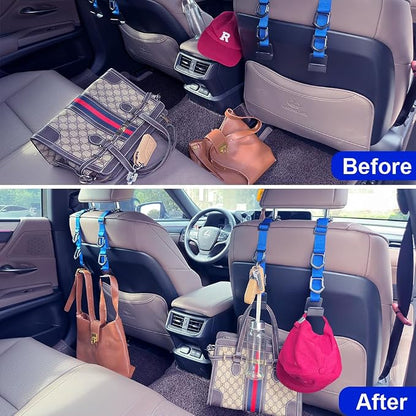Car Headrest Hooks, Backseat Storage Organizer Hangers, Universal Vehicle Seat Back Hooks, 4 Pack (darkblue) - Image 5