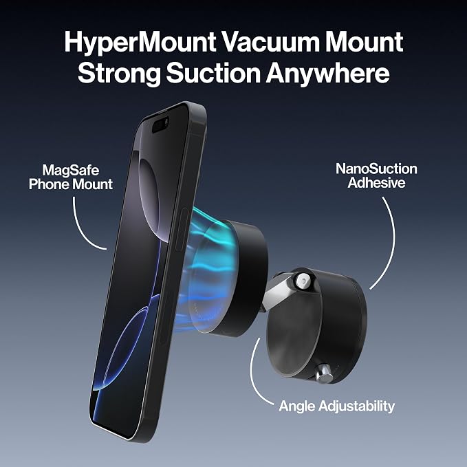 Statik HyperMount (Gen 2) Magnetic Phone Holder, for iPhone and Android | Nano-Suction Adhesive Base, Compatible with MagSafe, Metal Rings for Android, Works on Smooth and Lightly Textured Surfaces - Image 2