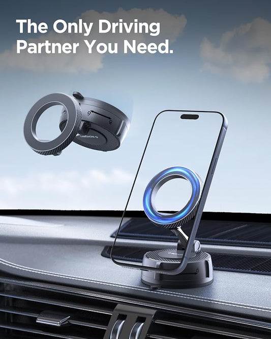 Spigen VacuumLock Magnetic Dashboard Magsafe Car Mount 360° Rotation | 360° Rotation, Strong Magnetic Hold Compatible with iPhones, Galaxy with Magnetic Cases, Pixels with Pixelsnap - Image 2