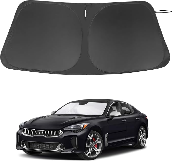 Windshield Sun Shade for 2018-2023 Kia Stinger Accessories | Full covered for windshield, Foldable & Durable, Block UV Rays, Reduce Heat, Easy to install, Keep Car Cooler by LHFLIVE