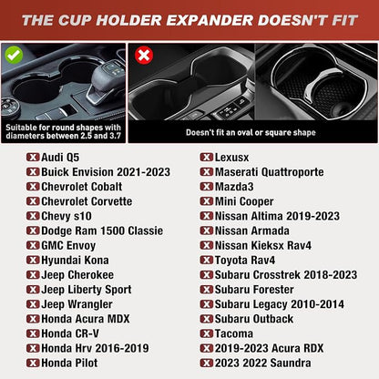 Frokom Cup Holder Expander for Car,Upgraded Car Cup Holder Expander Adapter with Offset Adjustable Base, Fit Most Large Bottles and Mugs-Yeti Ramblers 14/24/36/46oz, Hydro Flasks 32/40oz - Image 2