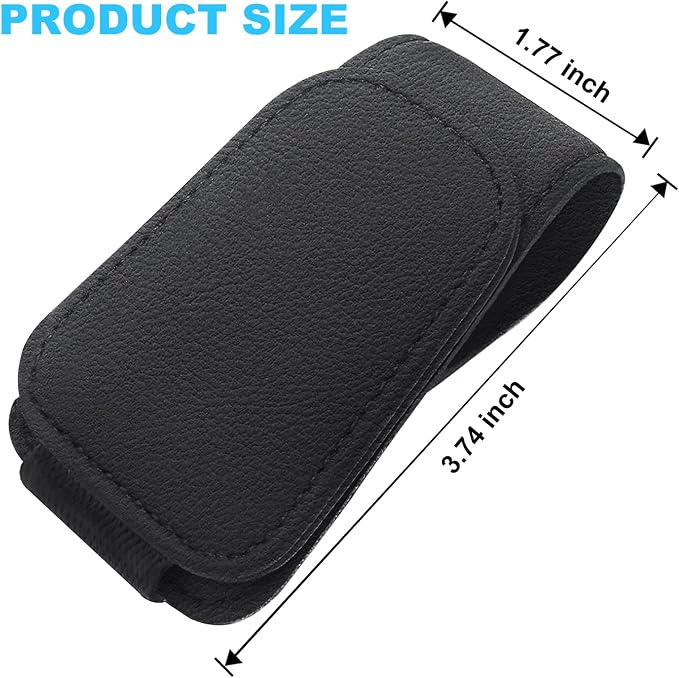 TCJJ Sunglasses Holders for Car Visor,Car Magnetic Glasses Holder Leather Sunglasses Clip and Ticket Card Clip Suitable for Car Interior Visor and Different Size Eyeglasses(Black/2) - Image 2