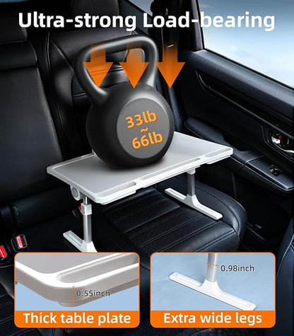 Large Car Seat Tray Table, Foldable Travel Tray for Kids Car Seat, Height Adjustable Car Lap Desk for Laptop Computer Tablet, Rear Seat Food Eating Tray, Car Travel Essentials for Long Trips - Image 4