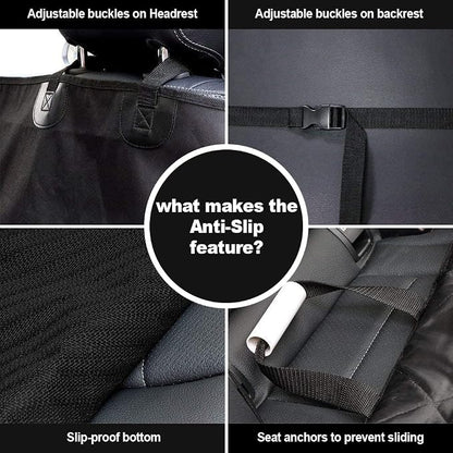 AsFrost Dog Seat Cover Cars Trucks SUVs, Thick 600D Heavy Duty Pets Car Seat Cover, Waterproof & Wear-Resistant Durable Nonslip Backing & Hammock Convertible, Black, 2 Pack | Thick 600D Oxford, Heavy Duty, Waterproof & Wear-Resistant, Durable Nonslip B... - Image 8