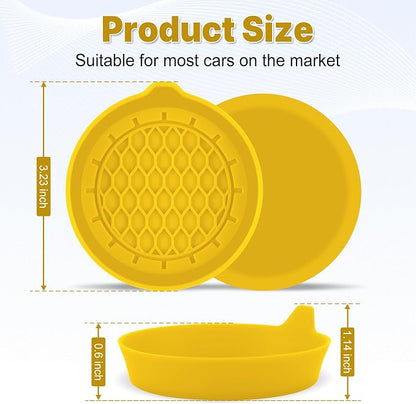 Car Cup Holder Coaster, Silicone Cup Holder Insert, Universal Non-Slip Cup Holders, Car Accessories Interior for Women and Man 4 Pack Yellow - Image 5