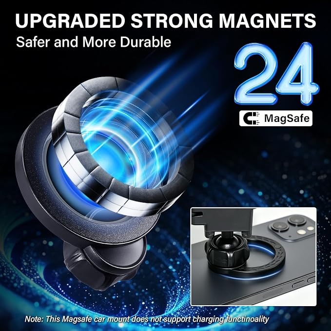 Car Phone Holder for 2021-2025 Mazda CX5 CX-5 Accessories 10.25-Inch Screen | Strong Magnetic Cell Phone Mount for Magsafe iPhone & Sunglasses Box, 360° Hands-Free No Air Vent Blockage Stable Stand - Image 7