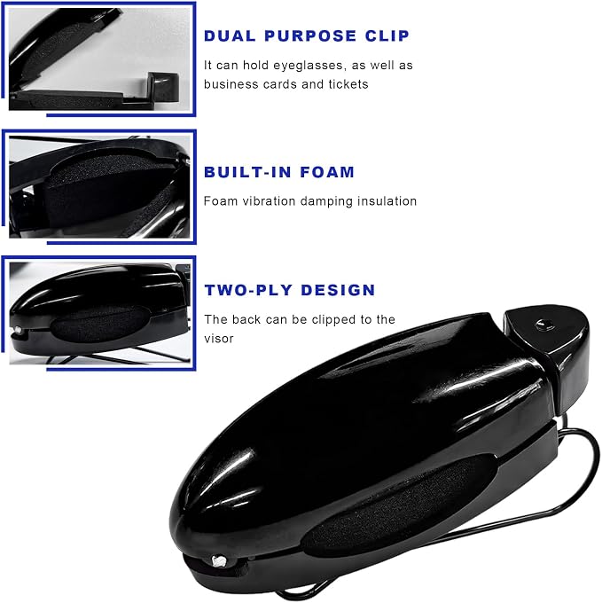 5 PCS Car Sun Visor Clips, Compact Auto Sunshade Sunglasses Clip Ticket Card Holder, Universal Sun Visor Organizer Eyeglasses Mount for Most Vehicles (Black) - Image 3