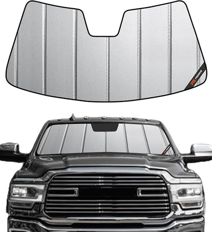 Pigenius Windshield Sun Shade for Ram 2500/3500/4500/5500 2019-2024 with 10 inch Wide Sensor Front Window Sunshade - Safeguard by Pigenius