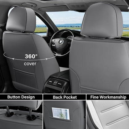 Coverado Car Seat Covers, Front Covers for Cars, Car Seat Cover Front Seats, Automotive Seat Cover, Waterproof, Leather Car Seat Cushion, Universal Interior Covers Seat Protectors for Most Cars - Image 3