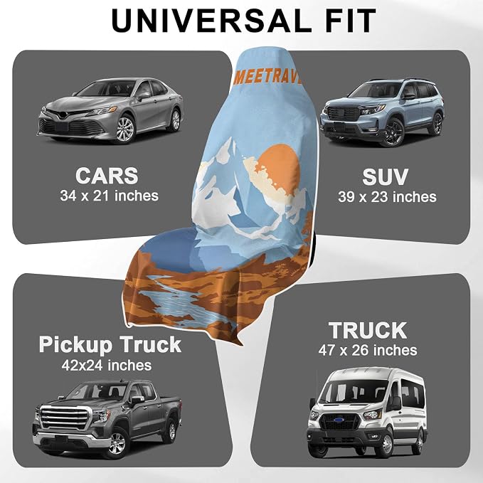 2 Pack Car Towels Seat Cover with Storage Bag, Multifunctional Microfiber Towel for Gym Outdoor Sport Running,Picnic, Beach, Pet Dog Travel,Fits Car SUV Truck (Mountain Wander) - Image 6