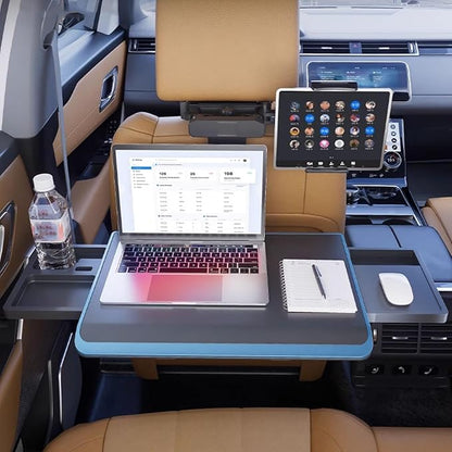 Portable Car Seat Tray Table, Car Backseat Table, Adjustable Seat Back Laptop Desk, Foldable Telescopic Auto Backseat Food Trays Desk, for Working, Writing, Eating, Traveling by GQMYCDM