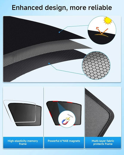Car Window Shade for Chevy Silverado 2014-2019,2 Pack UV & Glare Protection, Breathable Privacy Screen, Insect & Bug Blocker Magnetic Mesh Side Rear Sun Shades for Baby Camping, Napping & Travel - Image 4