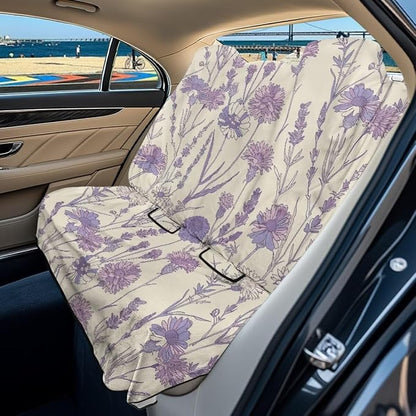 Purple Daisy Flower Print Bench Car Seat Cover Protector Waterproof Heavy-Duty Nonslip Pet Car Seat Cover for Dogs with Universal Size Fits for Vehicles Trucks SUV by LACIYISON
