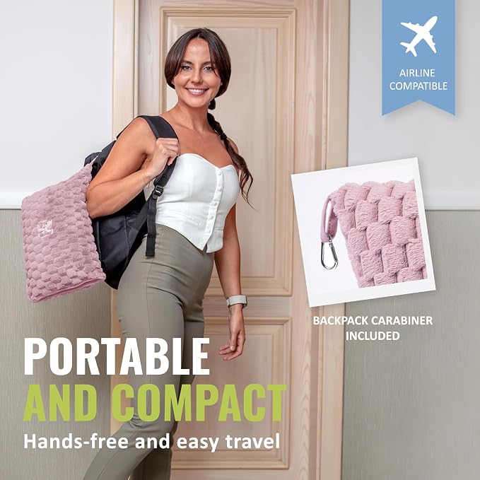 BOACAY Packable Travel Blanket for Airplane, Car - Compact Office Blanket - Portable Pillow for Adults, Kids with Case, Luggage Sleeve, Backpack Clip - Image 3