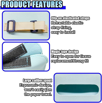 Car Visor Tissue Holder - Leather Tissue Box Holders Car Mask Dispenser - Hanging Car Napkin Holder Auto Tissues Dispenser - Rectangular Mask Holders Sun Visor Accessory for Vehicles (Blue) - Image 4