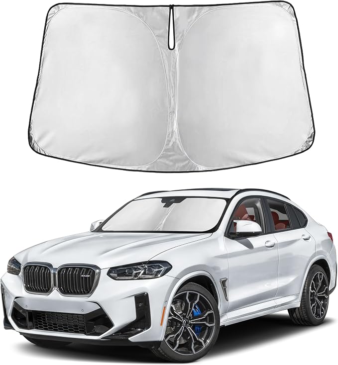 Autovir Windshield Sun Shade Fit for 2019-2023 2024 2025 BMW X4 | Sunshade, Front Car Window Shades Sun Visor, Blocks UV Rays & Heat, Car Accessories by Autovir