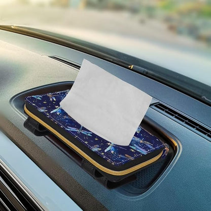Biyejit 2 Pack Car Tissue Holder, Galaxy Dragonfly Visor Tissue Holder for Car PU Leather Tissue Box Holder for Car Sun Visor & Seat Back - Image 5