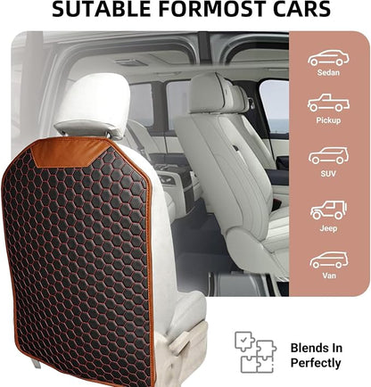 Car Back Seat Protector for Kids' Feet, Waterproof Kick Mat Seat Back Cover, Durable 600D Oxford & Faux Leather Car Seat Back Protector, Easy Clean Universal Fit for Cars SUVs Vans, Red, 1 Pack - Image 5