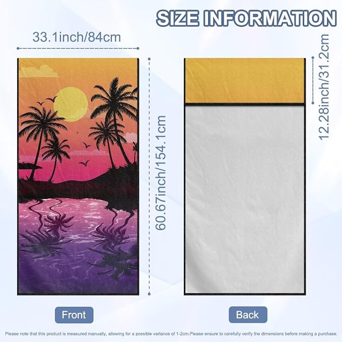 Sunset Palm Trees Car Towel Seat Cover Soft Breathable Car Seat Cover Protector with Storage Bag Easy to Installation Fits for SUV Vehicle Sedan Truck - Image 7