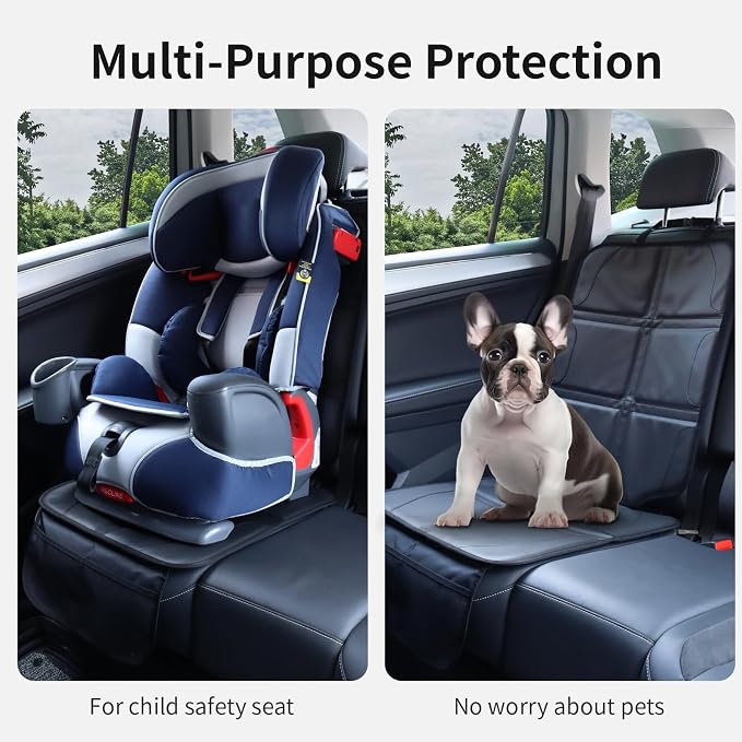 Car Seat Protector,Extra Thick Car Seat Covers Non-Slip Waterproof Mat Pad Leaving No Imprints Marks for Child Baby Pet Truck SUV Automobile (Black-A) - Image 3