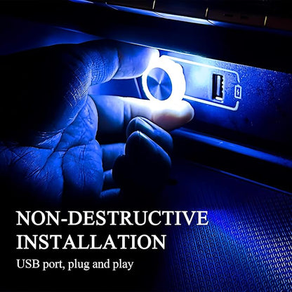 Hovom 4PCS Mini USB LED Car Interior Atmosphere Lamp for Decor, Blue | Plug-in USB Interface, Portable LED Decor, Universal Ambient Lighting Kit, Suitable for SUV Truck RV Office Laptop Keyboard - Image 4