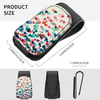 Sunglasses Holder for Car Visor, PU Leather Glasses Clip Organizer, Cute Magnetic Eyeglass Holder for Vehicle Sun Visor, Car Interior Accessory for Women & Men Rainbow Raining Hearts - Image 4