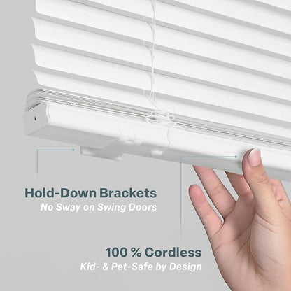 REGAL estate Strong Hold Magnetic Door Mini Blinds, White, 25 x 72 in | No-drill installation, Ideal for offices, kitchens, and magnetic steel entry doors, Light filtering, Cordless 1 in slats - Image 5