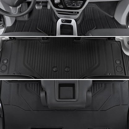 Floor Mats for 2017-2026 Chrysler Pacifica 7/8-Seats Accessories | Not Fit Hybrid, Full-Coverage Mats Set with Cargo Liner, Odorless & Durable, All-Weather Protection, 3D Laser Fit - Image 3