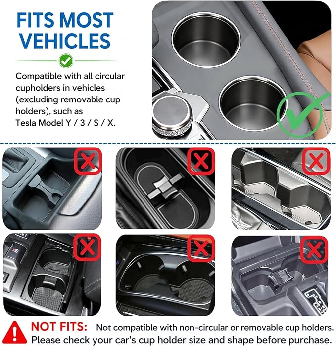 Car Desk for Laptop 360° Rotating Tesla Tray with Cup Holder Phone Stand | Adjustable Height Car Table Tray Car Accessories Compatible with Model 3/Y/S Ford Vehicles, Fits Round Cup Holder 2.28"-3.66" - Image 3