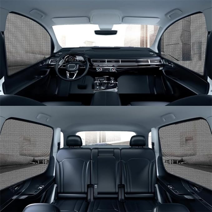 Mesh Car Side Window Shades with Magnets,Block UV Protection Cars Privacy Shades,Privacy Curtains for Napping Mosquito Repelling,Back Window Covers for Car - Image 3