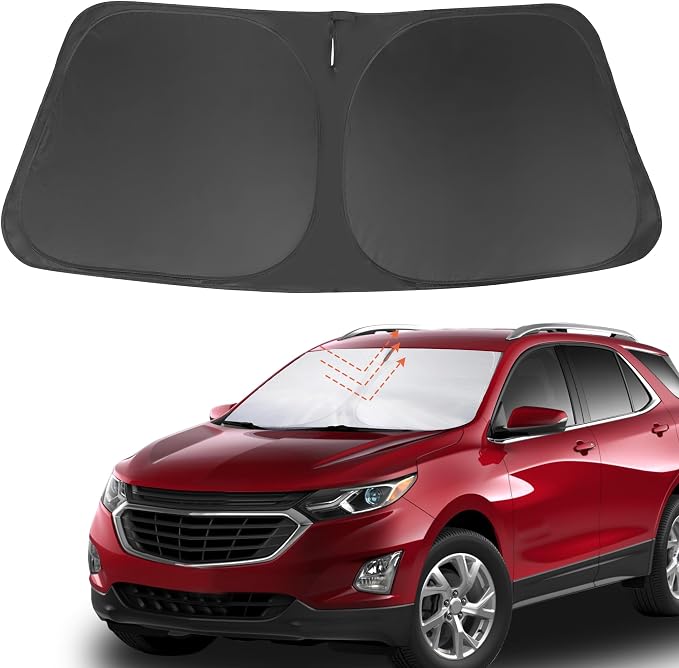 Front Windshield Sun Shade Foldable Car Front Window Sun Shade Windshield Shade Custom Fit for 2018-2026 Che-vrolet Equinox Block UV Rays Accessories Heat Keep Cooler by FannycCargoCover