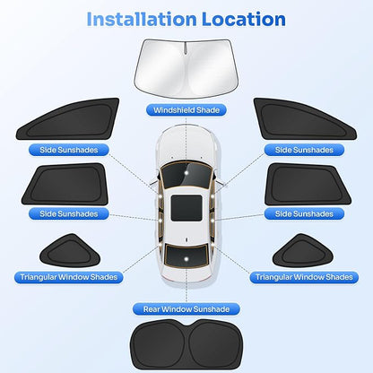Canvcle Window Shades for 2015-2019 Subaru Outback Accessories Windshield Sun Shade Side Rear Window Covers Sunshade Sun Visor Shield Privacy Protection for Camping Keep Vehicle Cool Black 8PCS - Image 5