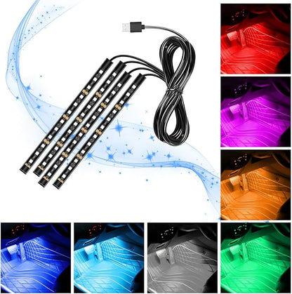 Car LED Strip Light, 12V 48 LED Vehicle Under Dash Neon Ambient Night Decor Lamp with USB Port, Automotive Interior Lighting Accessories, Universal for SUV Truck Sedan (Orange) - Image 6