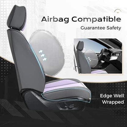 Coverado Car Seat Covers, Seat Covers for Cars, Waterproof Leather Auto Seat Protectors, Leather Car Seat Cushion, Car Interiors Accessories Universal Fit for Most Cars - Image 4