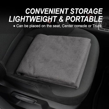Sweat Towel Car Seat Cover Protector Front Seats for Gym Workout, Running, Swimming, Beach and Hiking, Waterproof Universal Seat Cover for Car, Trucks, Van & SUV (1, Pure Grey, Rear Seat) - Image 6
