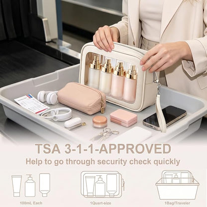 5PCS Clear Makeup Bags with Handles, TSA Approved Toiletry Bags, Diaper Bag Organizer Pouch, TPU Car Storage Organizer with Zippers, Waterproof Travel Organizer Bag for Women - Image 8
