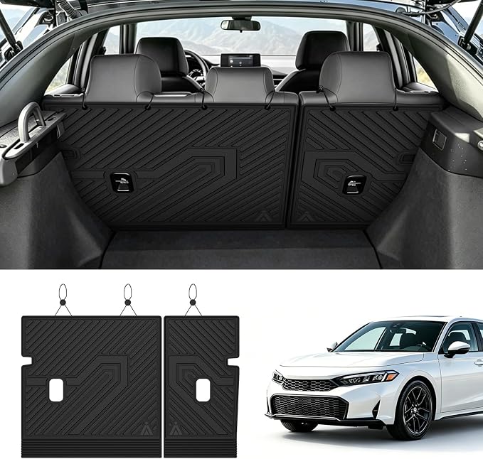 LASFIT Rear Seat Back Protector for Honda Civic 2022-2026 -Hatchback | 3D Laser Custom Fit For 22-26 Civic | Flexible Non-Curl Recyclable TPE | Anti-Slip & Easy Wash - Image 9