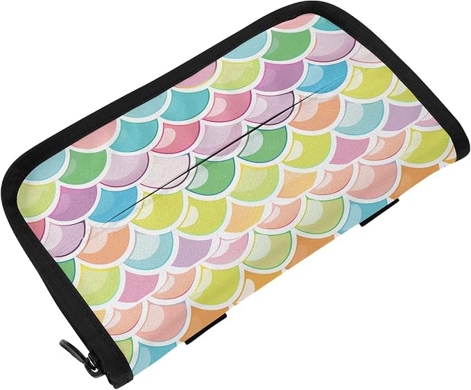 Car Tissue Holder Car Napkin Holder Tissue Box Dispenser Storage Case Sun Visor Mask Holder Accessories with Adjustable Straps Reusable Refillable Bright Multicolor Mermaid Scale by Unknown